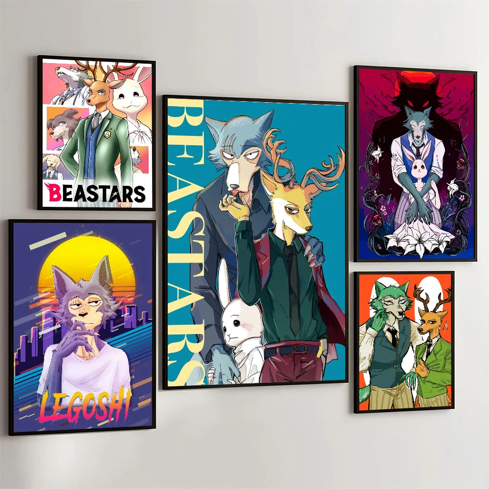 1PC Beastars Anime Poster Movie Sticky Posters Retro Kraft Paper Sticker DIY Room Bar Cafe Aesthetic Art Wall Painting