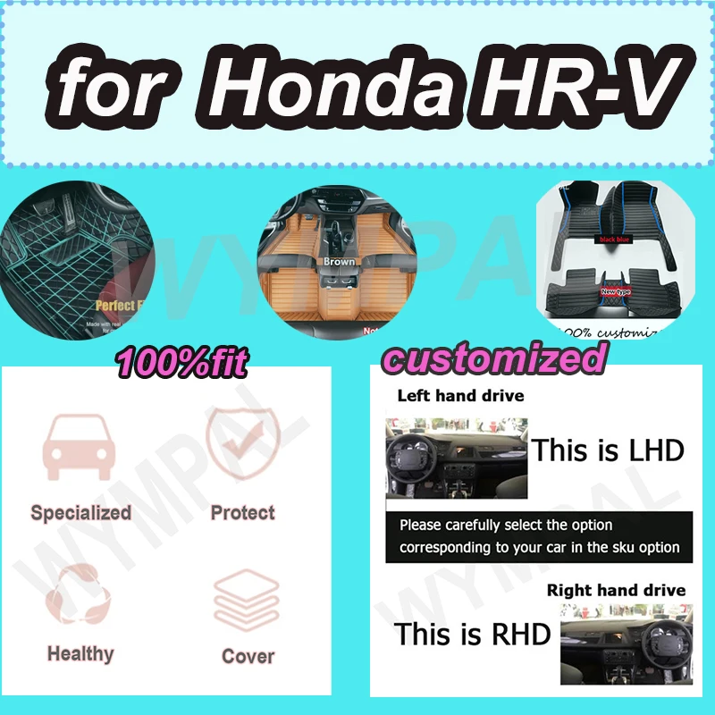 

LUXURY Car Floor Mat For Honda HR-V e:HEV e:NS1 e:NP1 e:Ny1 RV5 RV6 HRV Vezel 2022 2023 2024