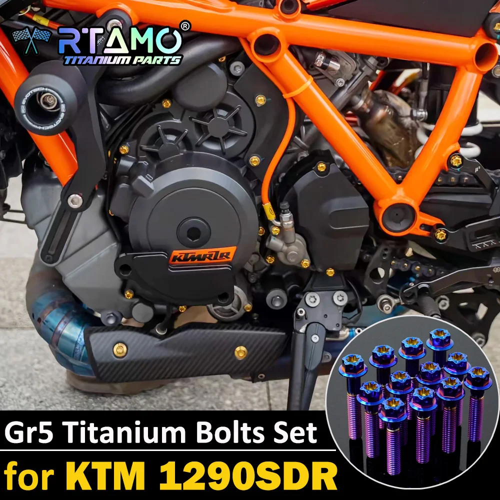 RTAMO Jeu complet de boulons en alliage de titane pour moto KTM 1290 Super Duke R, boulon de couvercle de serrage modifié