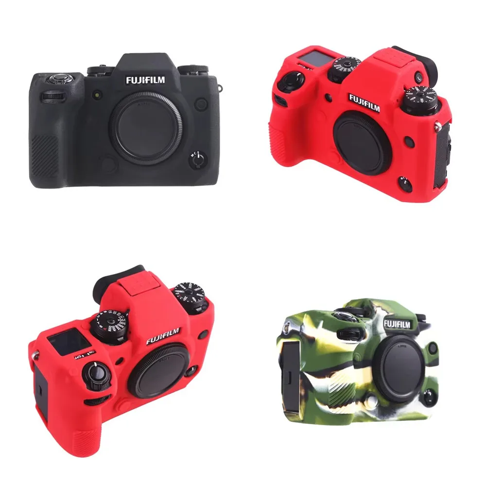 Top Texture Design Rubber Silicon Case Body Cover Protector Frame Skin for Fujifilm X-H1 Fuji XH1 Camera Soft