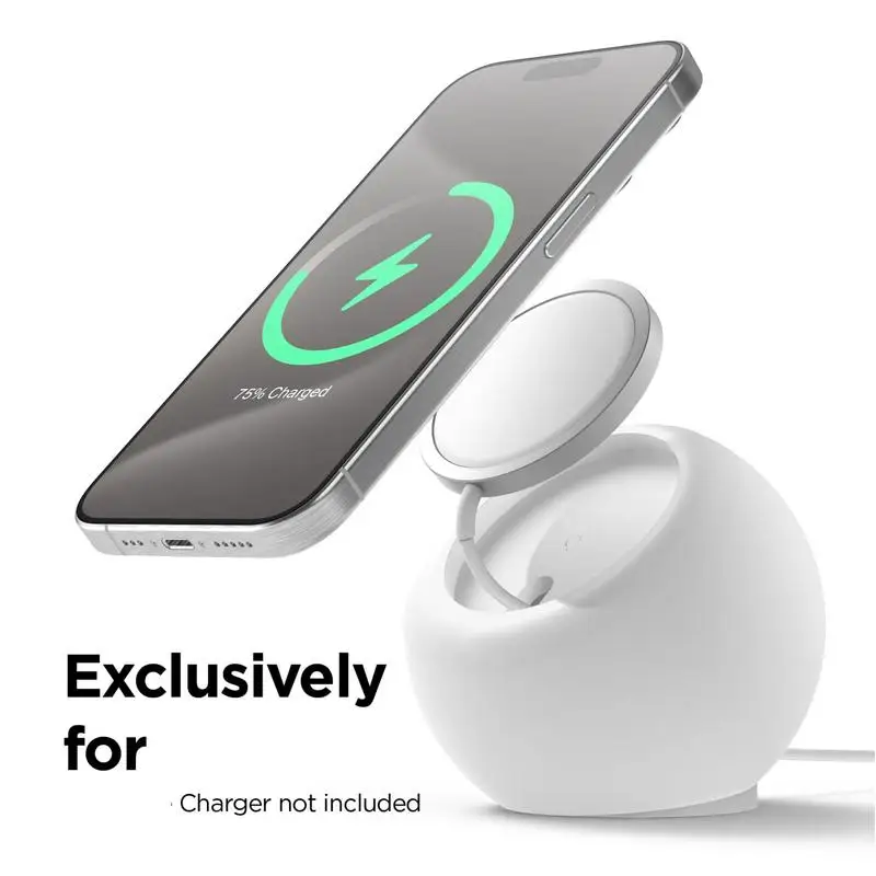 Magnetic Wireless Charger Stand Silicone Charging Holder Charger Holder Portable Mount Base Charging Cable Not Included - Image 4