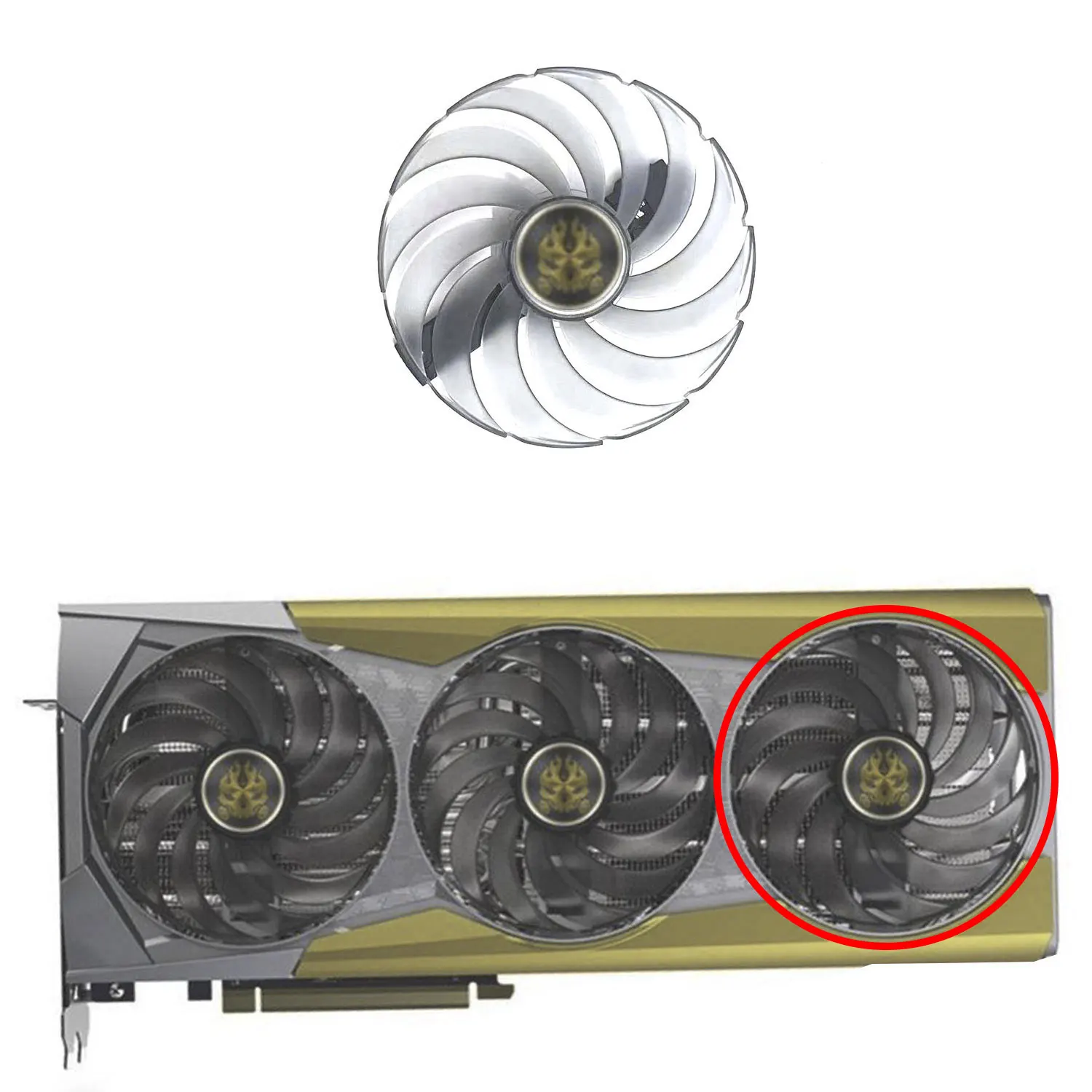 Ventilador GPU para tarjeta gráfica Sapphire Toxic Radeon AMD RX 6900 XT, 95MM, 6 pines, FDC10U12D9-C, DC 12V, 0.45A, RX 6900 XT, GDDR6