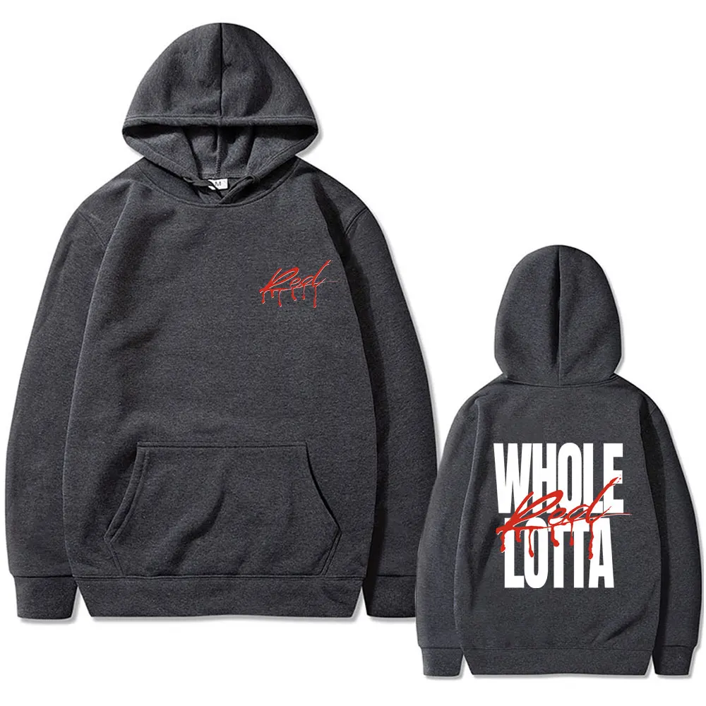 Hip Hop Rapper เวลาทั้ง Lotta สีแดงกราฟิก Hoodie ผู้ชายผู้หญิงแฟชั่นขนาดใหญ่ Pullover Hoodies ชาย Vintage Sweatshirt