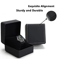 Lnofxas – coffret cadeau noir pour montre unique, avec oreiller, présentoir de montre-bracelet en cuir PU, organisateur pour hommes 4