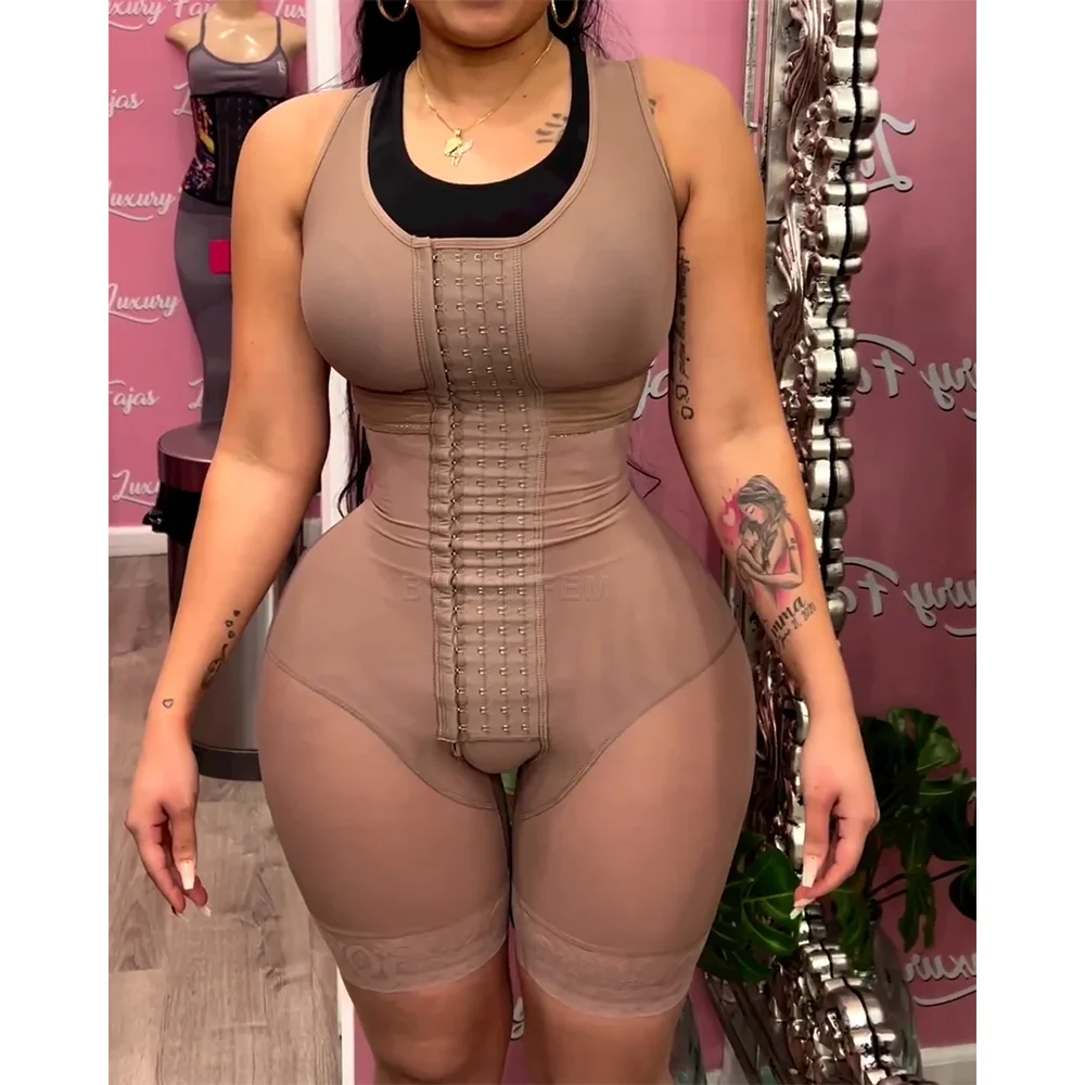 

Full Body Shapewear with Bra High Quality Durable Slim Fit Stretchy Fat Burning Versatile Soft Fajas Colombianas Body Shaper