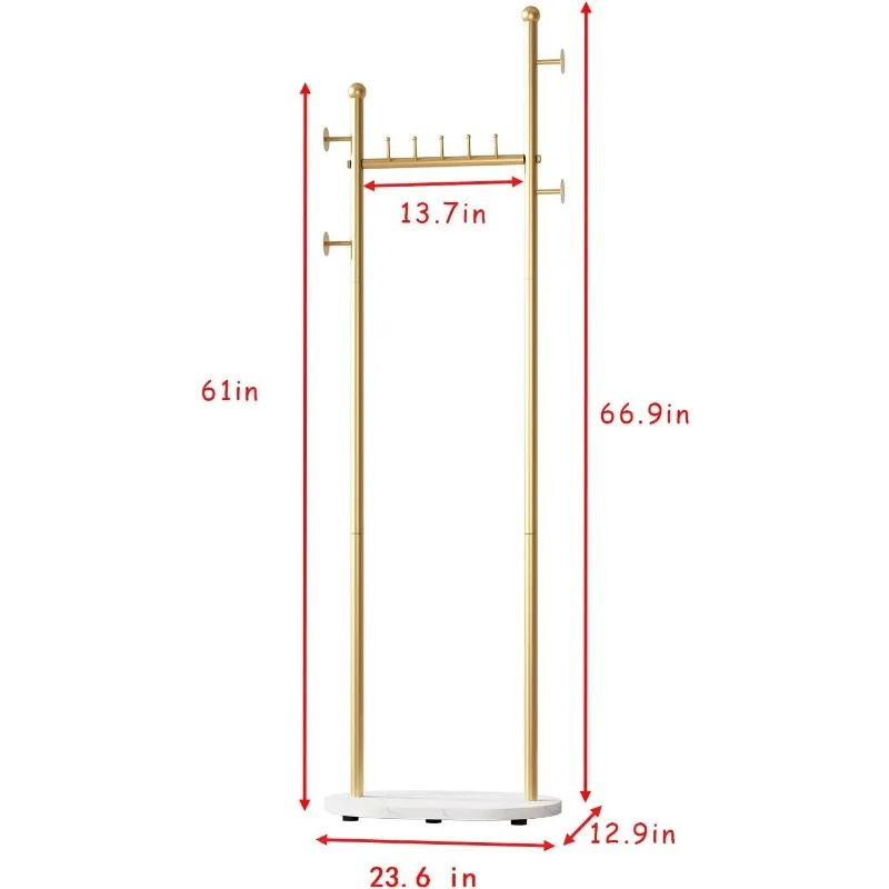 Appendiabiti con ripiani, indipendente con base in marmo, appendiabiti, appendiabiti per albero dei cappelli Appendiabiti in piedi