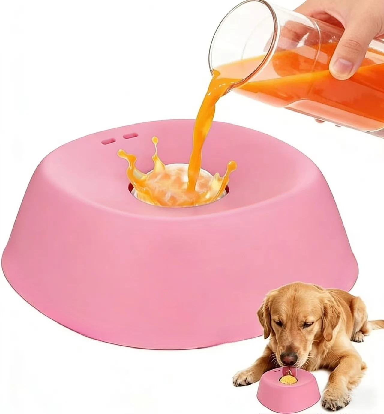 Tazón Antideslizante para Perros con Alimentación Lenta, 3/4 Taza - Juguete para Lamer para Golosinas Líquidas, Caldo de Hueso, Yogur