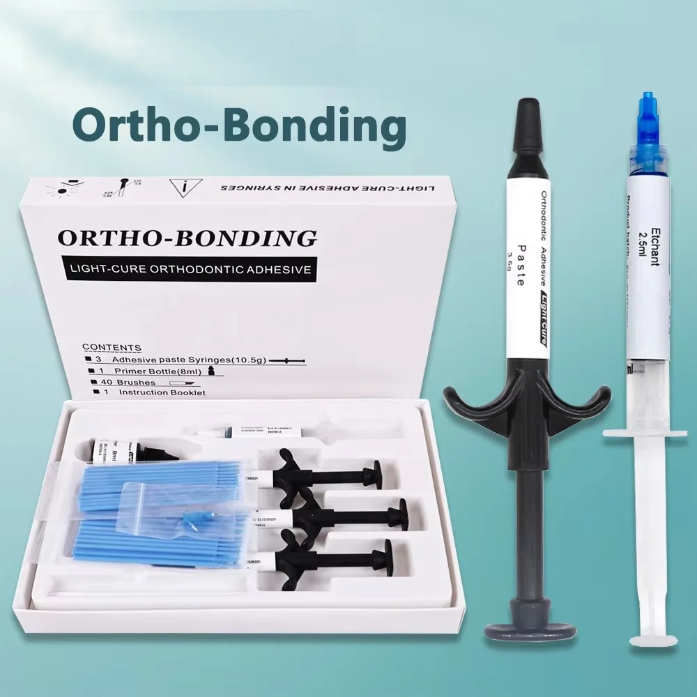 Orthodontic Light Cured Adhesive Kit Bondable Glue Complete Dental Ortho-Bonding System for Braces Brackets Buccal Tubes