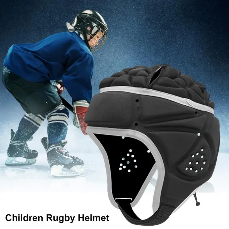 Kids Adult Rugby Soccer Goalkeeper Helmet Thick EVA Adjustable  Head Protector Caps Outdoor Sports Accessories