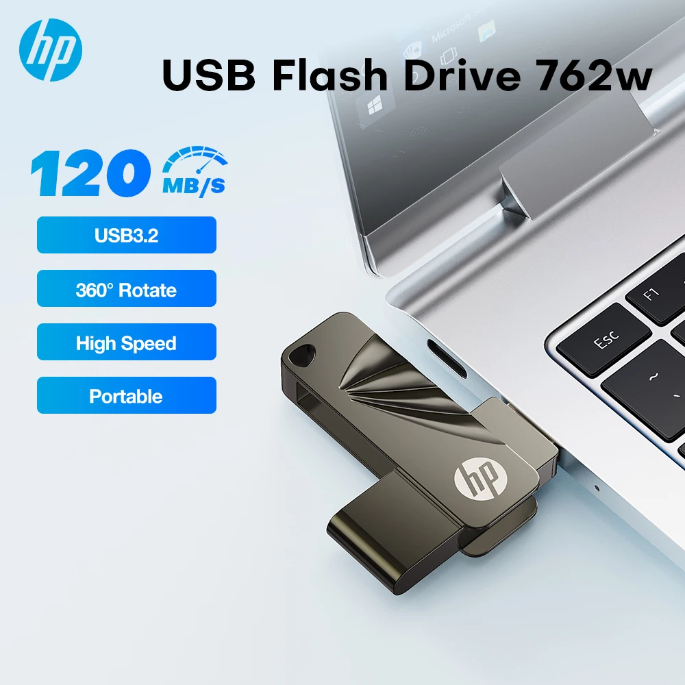 

hp Original Usb Memory Pendrive 120Mb/s Usb 3.2 Flash Drive 32GB 64GB 128GB 256Gb 360° Rotate Portable U Disk On Key