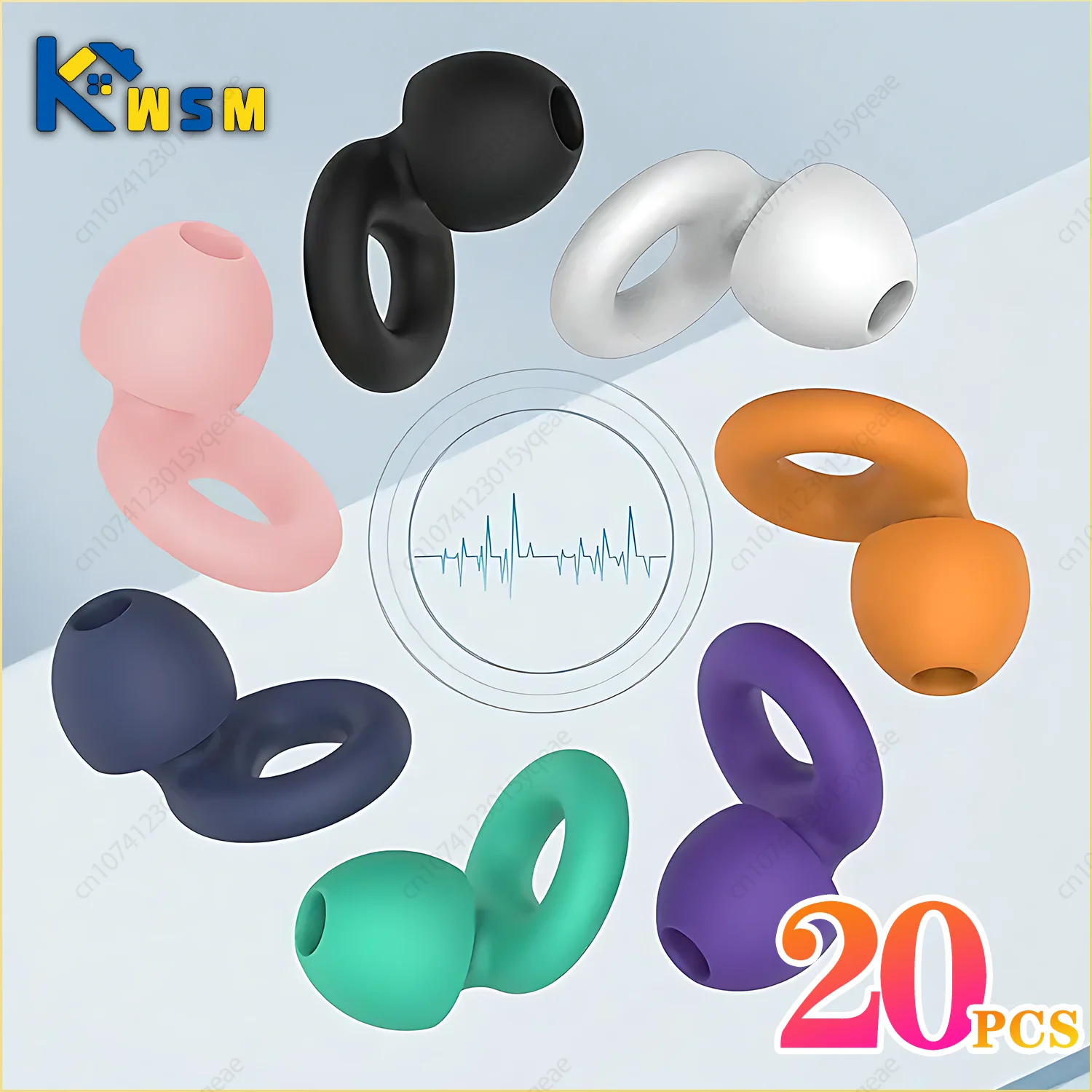 20pcs Loop Quiet Ear Plugs for Noise Reduction for Sleeping Silicone Ear Plugs for Swimming Motorbike Noise Filtering Ear Plugs