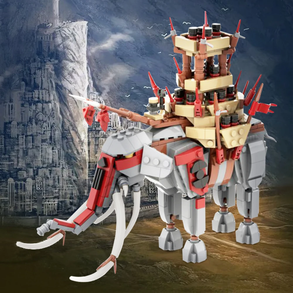 

MOC Mumakil Oliphant Building Blocks Battle Elephants Rings Model Mumakil War Battle Bricks Movie Creative Toy Gift
