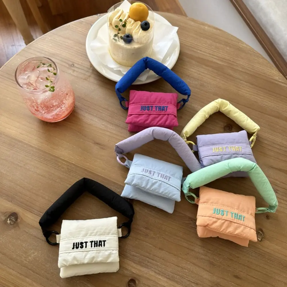 Candy Color Cotton Filled Mini Cute Wireless Earphone Storage Bag Earphone Protective Bag Portable Coin Purse Organizer Pouch