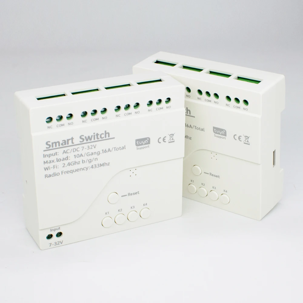 

Tuya 4-канальный Wi-Fi умное реле беспроводной модуль переключателя Wi-Fi 7-32 В 85-250 В 220 В 110 В 2200 Вт RF433 10A приемник для Alexa
