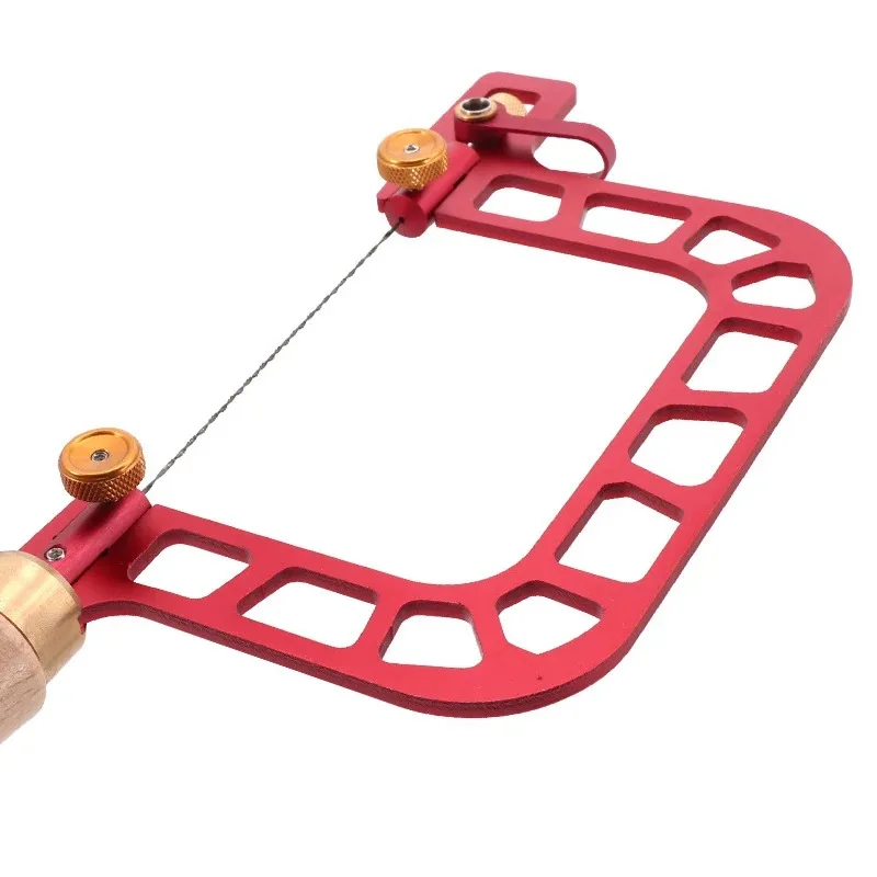 Aluminum Alloy Coping Saw Frame 3/4 Inch Curve Cutting Wire Saw for Wood Jade Stone Ceramic Glass Metal DIY Woodworking Tool