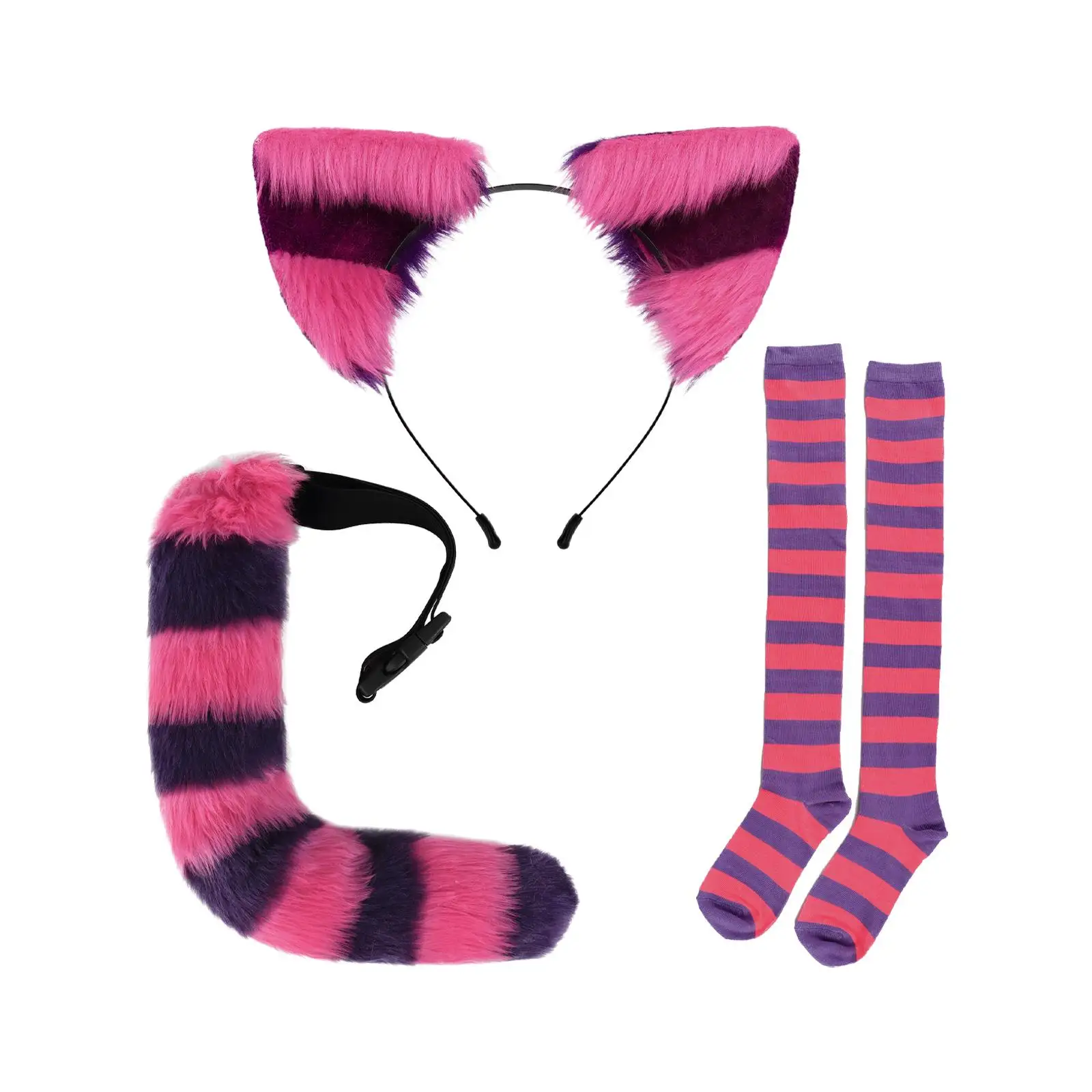 Cat Costume Set Hair Halloween Accessory Cosplay Costume Accessories for Xmas Masquerade Dress up Cosplay Party Girls