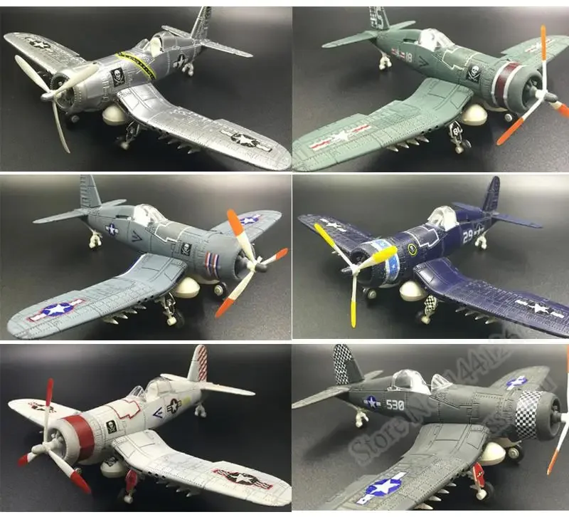 

6pcs/set World War II the United States F4U Pirate Carrier Fighter 4D Assembly 1/48 Military Aircraft Model Toy