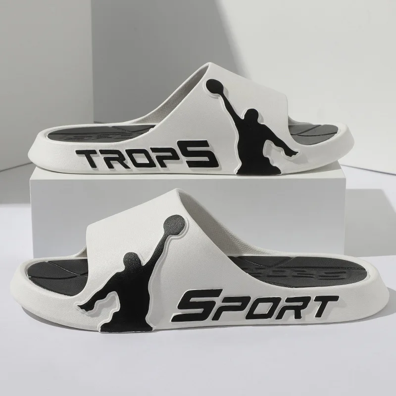 Fashion Men's Slippers PVC Soft Sole Non-slip Slides Casual Outdoor Beach Flip Flops Home Bathroom Couples Slippers New Sandal
