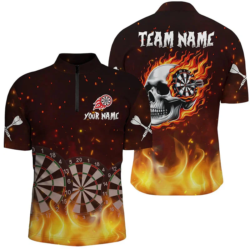 PLstar Cosmos' new personalized 3D printed red dart pattern polo shirt, unisex, casual team throwing sports series -19