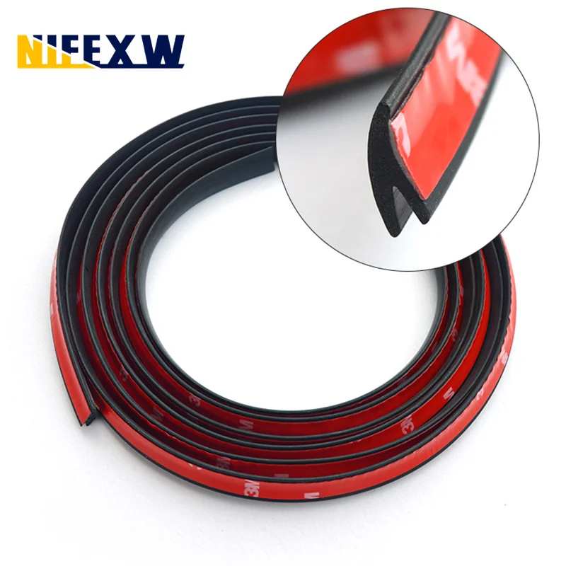 V Shape Car Rubber Seal Hollow Glass Window Edge Weather Strip Sticker Auto Weatherstrip Windshield Rubber Seal