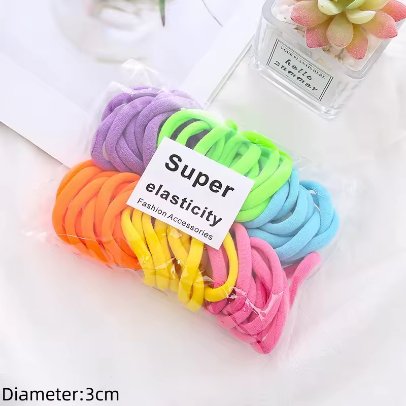 50pcs Black Elastic Hair Band Leagues Ties Colets Scrunchies Springs Gum Accessory For Girl Women No Damage Pigtails Holder Set - Image 31