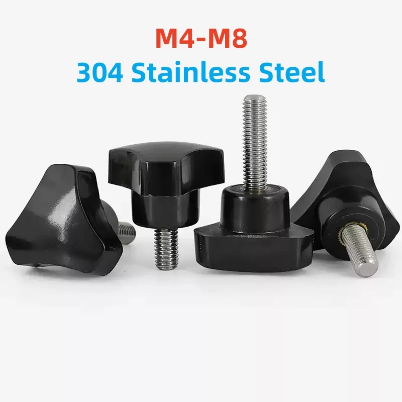 

M4 M5 M6 M8 SUS304 A2 Круглая ручка из нержавеющей стали Треугольная резиновая головка Ручной винт Болт Дуговая ручка