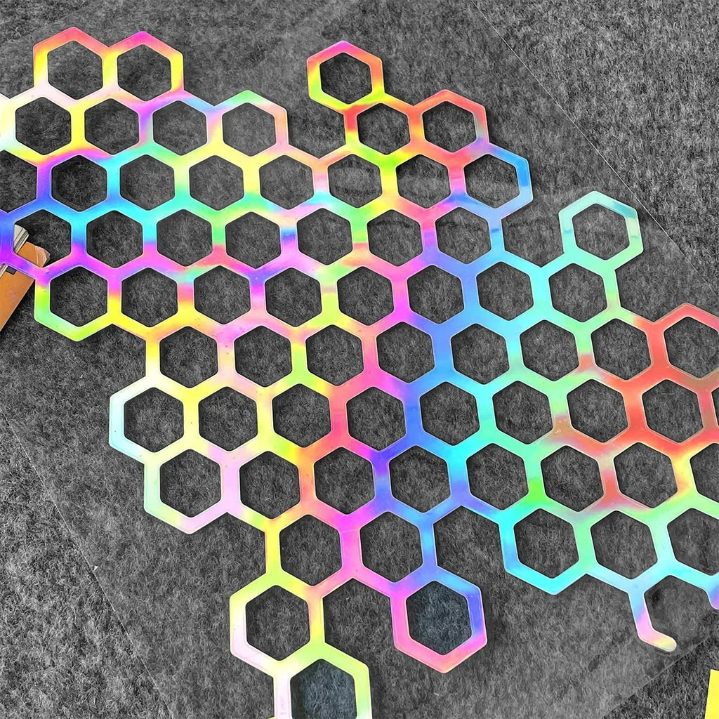 Decorative Stickers Honeycomb Motorcycle Car Decals Decorative Sticker Style Personalized Creative  Waterproof and sun proof  Bo