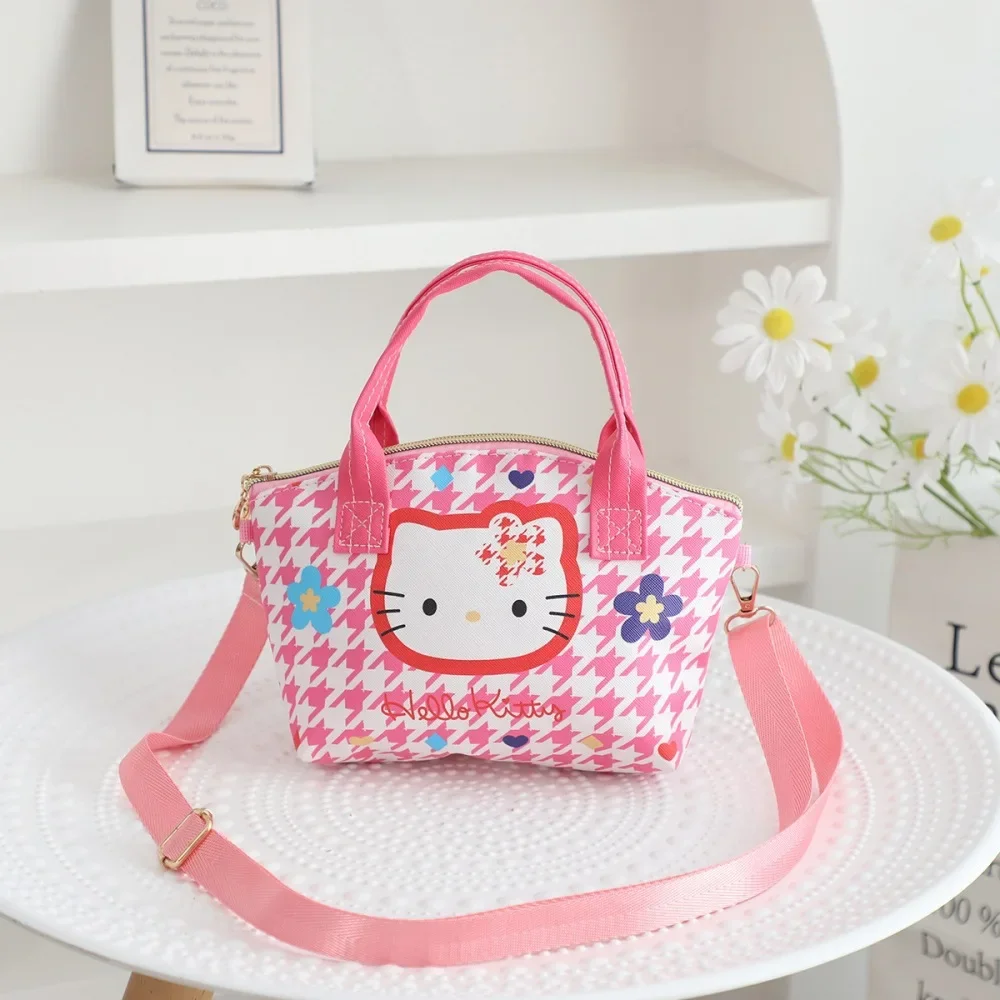 Sanrio hello kitty cute girl large capacity handbag women kuromi pu messenger bag cross-body shoulder bag