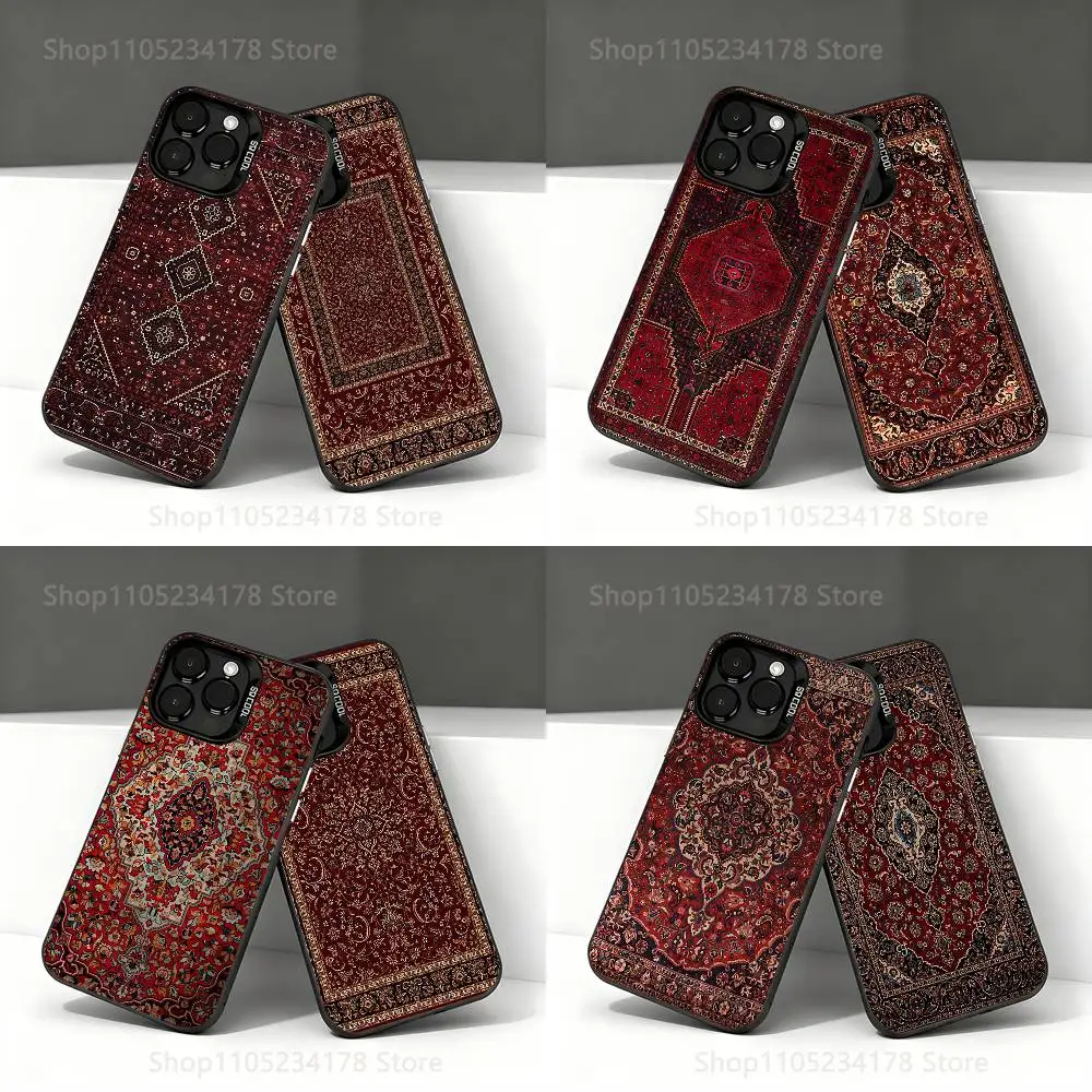 

Classical Persian Carpet Pattern Phone Case For iPhone 17,16,15,14,13,12,11,Pro,Max,Plus,E,Air,Mini Anti Fall Black Bumper
