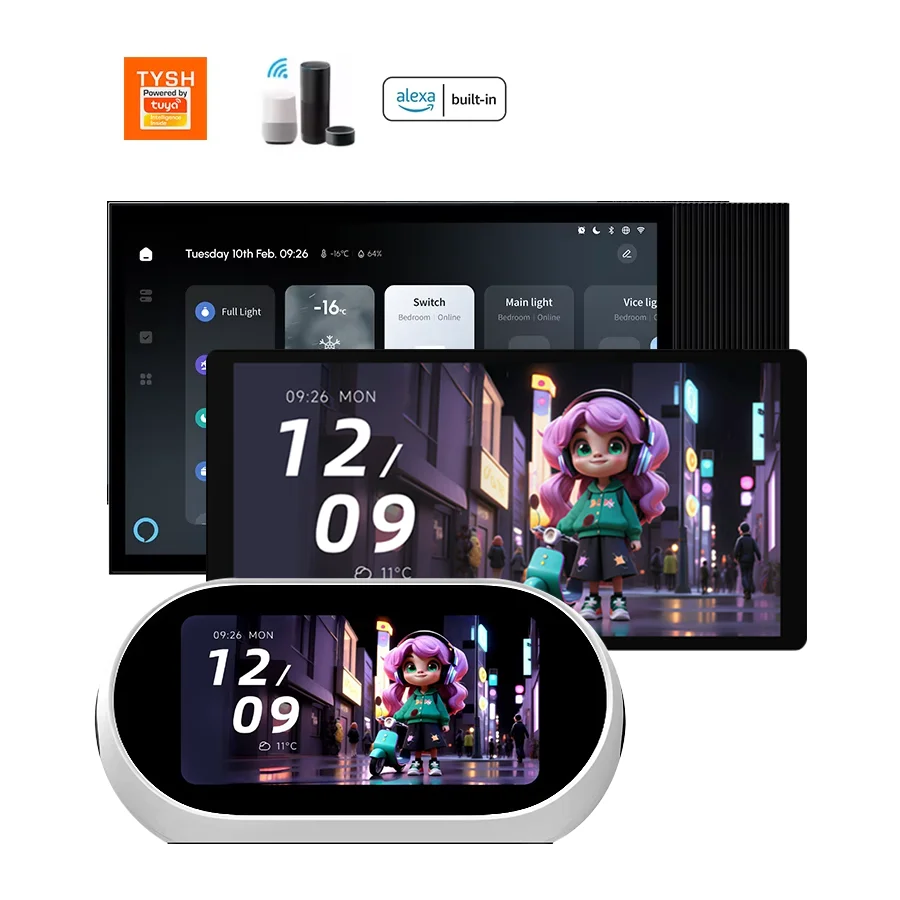 8 Inch Tuya Smart Control Panel Zigbee Gateway Full House Control Alexa Voice Control Android OS IPS Display for Home Use