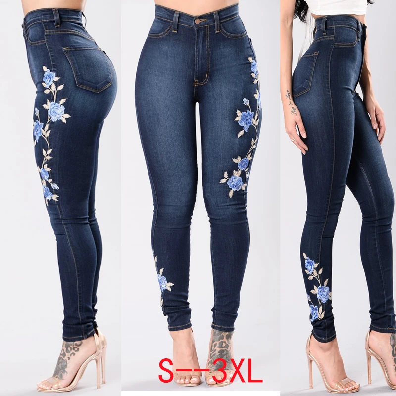 

Embroidered 2023 High Waist Jeans jeans women's trousers Pencil Pants models feet pants women's new jeans