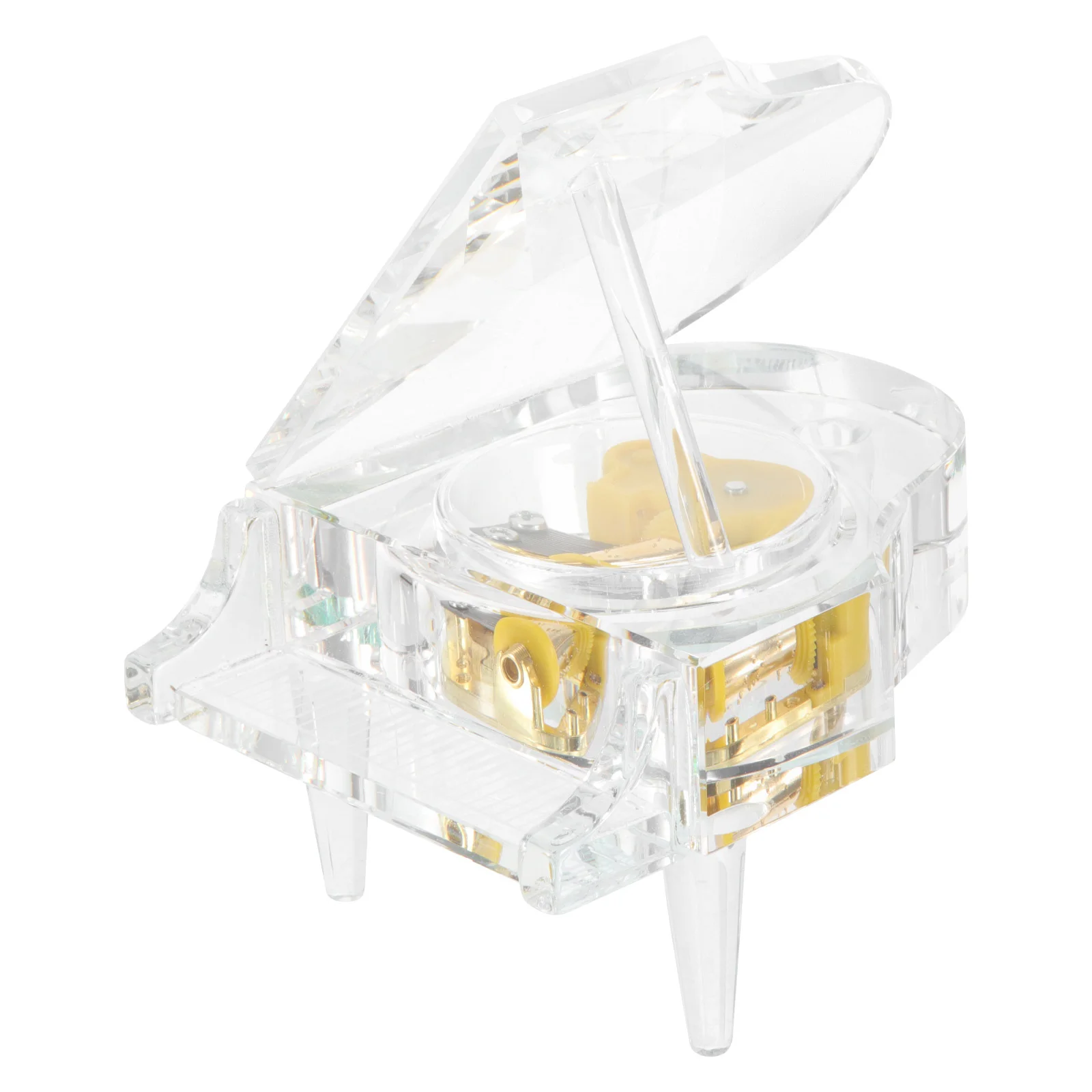 

1Set Transparent Crystal Piano Music Box Compact Desktop Ornament for Home Decor Party Bedroom Kids Music Gift Creative Melody