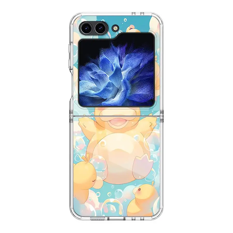 Anime p-pokemon caso para samsung galaxy zflip5 z flip 7 6 5 4 3 zflip4 zflip6 zflip3 zflip7 capa dura do telefone