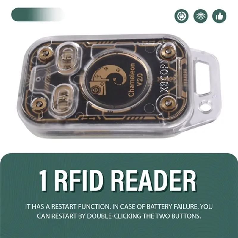 A42Z-Chameleon V2.0 RFID Smart Chip Reader Emulator NFC Duplicator 125K 13.56Mhz Kaart Decoderen + 4XUID Sleutelhanger Chameleon Ultra
