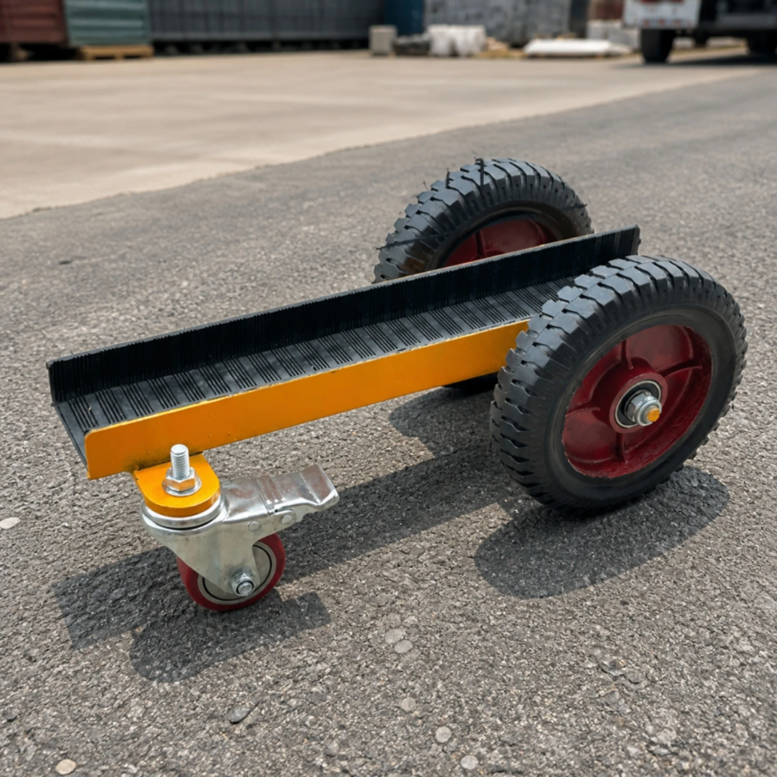 Channel Steel Material Cart Rugged Cart with Channel Bed Panel Dolly High Capacity Trolley Stable for Construction Crews