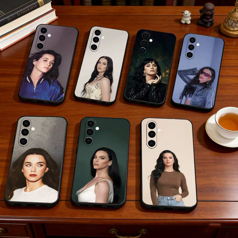 K-Katy P-Perry Singer Roar Phone Case Black Silicone Soft For Samsung Galaxy A73,A72,A71,A70,A53,A52,A51