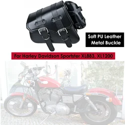 Motosiklet heybe yan alet çantası çanta bagaj eyer çantası kılıfı PU deri su geçirmez için Harley Sportster XL 883 1200 48 72