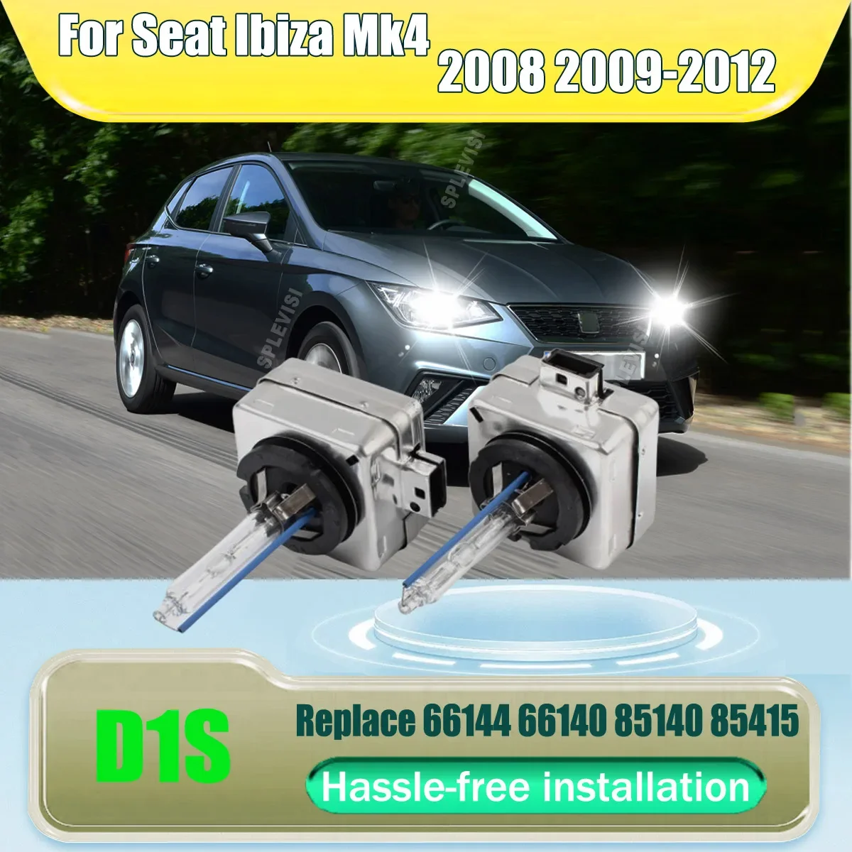 D1S HID Headlight Bulbs - No cutting, wiring or other modifications required For Seat Ibiza Mk4 2008 2009 2010 2011 2012
