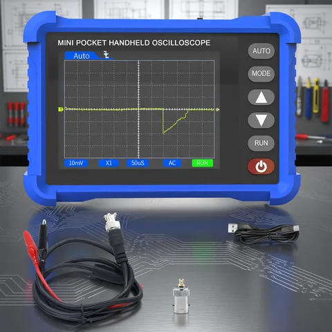 Handle Mini Digital Portable Oscilloscope HP-250K 250kHz Bandwidth 2.5MS/s Sampling Rate Electronics Practicality Repair Tools