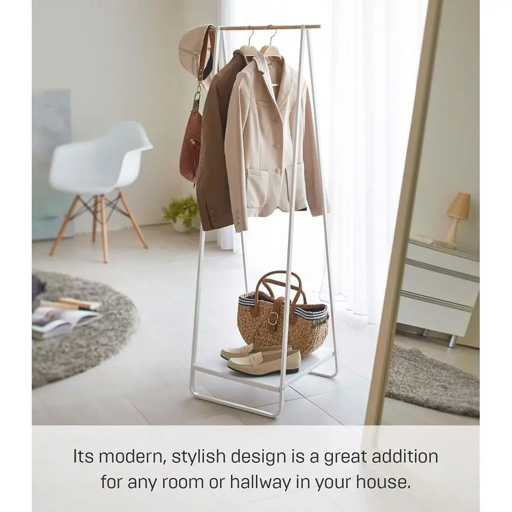 Home reestanding Coat Hanger Clothes Rack with Shel Steel One Size White | reestanding coat hanger eatures a steel e and bottom