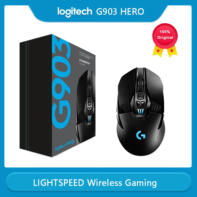 Logitech G903 HERO LIGHTSPEED Wireless Gaming Mouse 100% Original RGB 16000DPI Gamer Upgrade Wireless Bluetooth Mouse