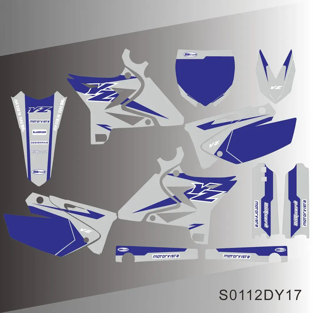 For YZ125 YZ250 YZ 125 250 UFO 2002-2014 Graphics Decals Stickers Motorcycle Background Custom Number Name MXCLUB