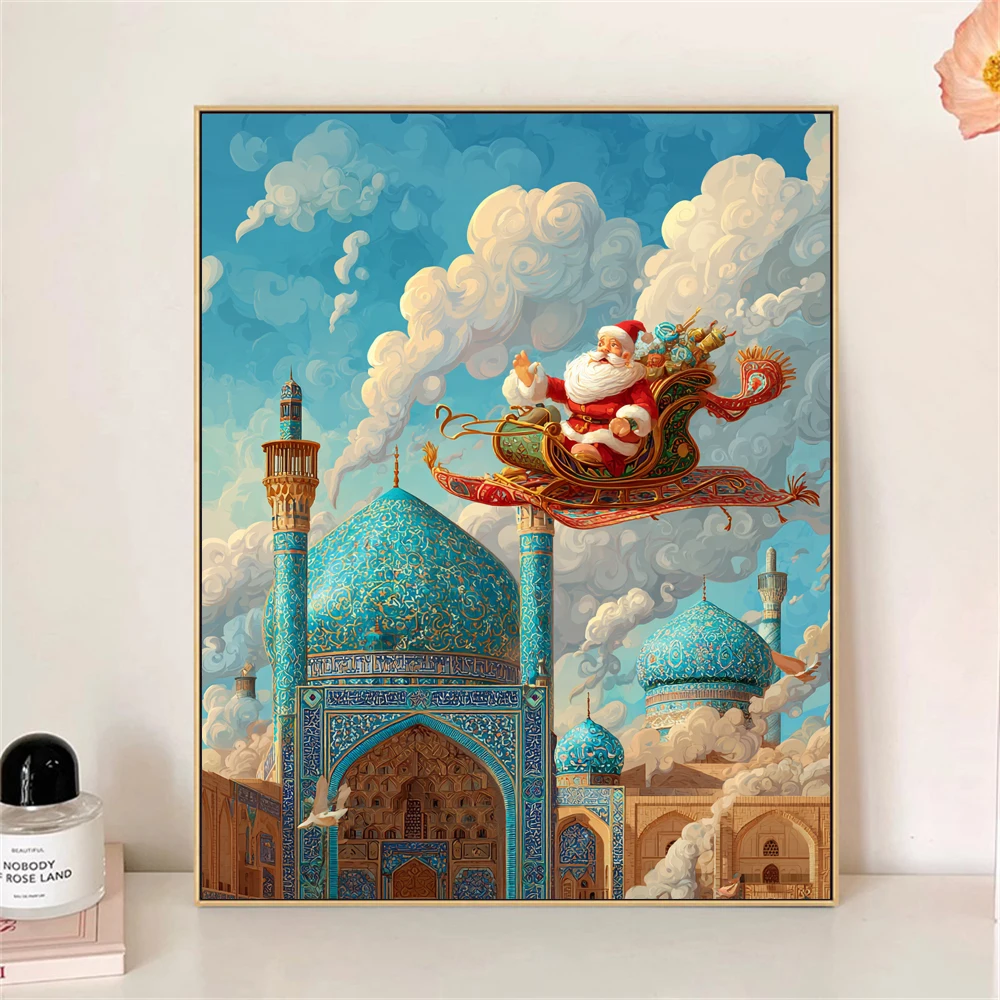 

Paint by Numbers For Adult Kit Santa Claus Above Lsfahan Royal DIY Dropshipping acrylic Oil Painting Canvas by Number Home Decor