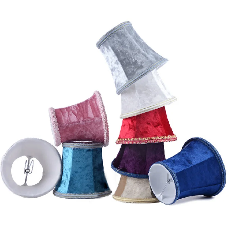 Vintage Small Lampshade Flannel Velvet Fabric Lamp Drum Shade Table Ceiling Light Cover Bedroom Lamp Chandelier Lampshades