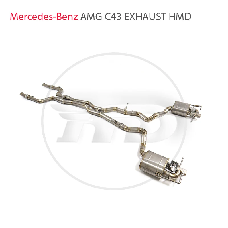 HMD Titanium Exhaust System Performance Catback For Mercedes Benz AMG C43 W205 Valve Muffler OEM Control