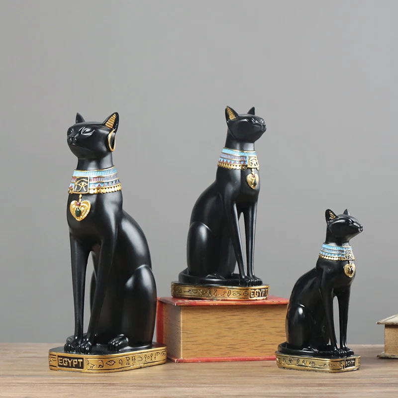 Resina Bastet Cat Crafts figurina di gatto egiziano scultura animale Home Office decorazione Desktop scultura astratta studio ornamento