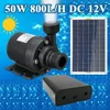 50W 12V 저소음 태양열 워터 펌프 키트 태양열 구동 조류 목욕 태양 분수 정원 풀 연못 분수 펌프 관개 펌프 4