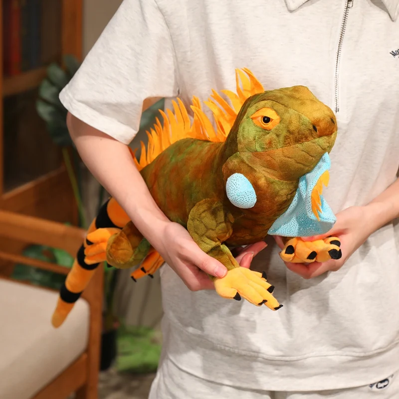 Simulated Iguana Lizard Stuffed Plush Doll Realistic Reptile Animal Plush Toy Unique Home Decoration Novelty Birthday Gift