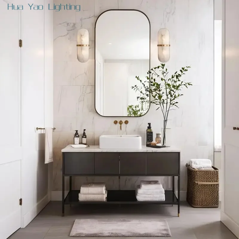 Modern Wall sconce Lustre Real Marble Wall Lamps Home-applicant LED Dimmable Lightings Comfort Light For Hallway