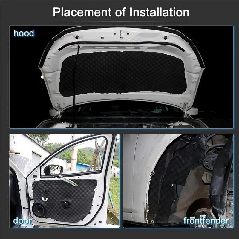 High-Density Self Adhesive Soundproofing Insulation Cotton Thickness Black Panels for Walls Soundproofing Insulation for Car image 5